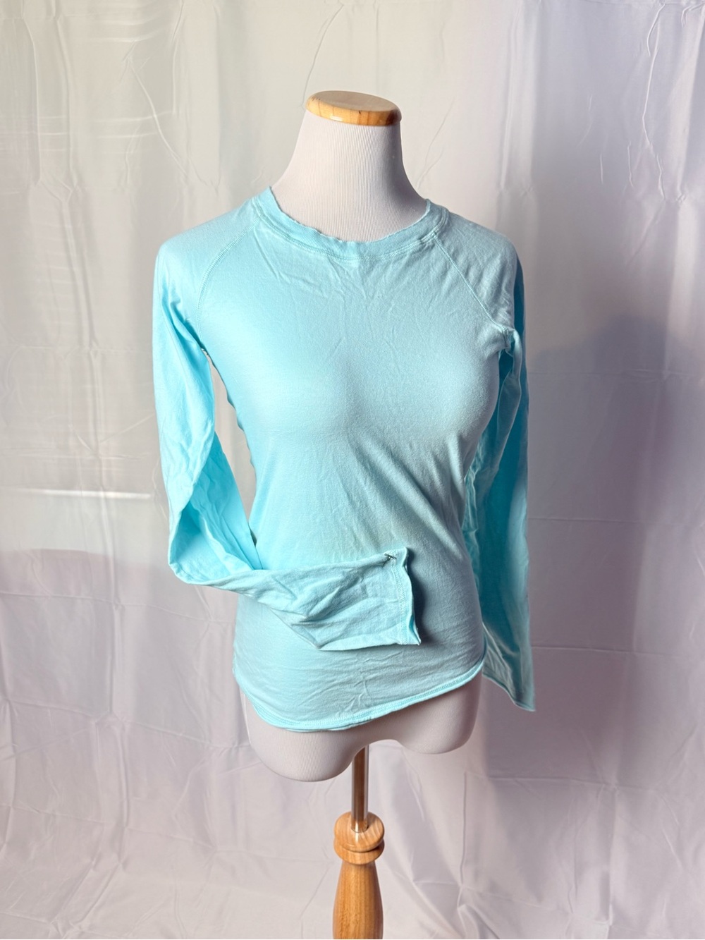 472-PJ Salvage Light Aqua Long Sleeve Crewneck Top